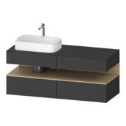 Duravit Meuble sous lavabo Qatego 140x55x60 cm, gris E na/gra, Pl, robinet gauche-1