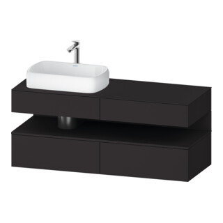 Duravit Meuble sous-lavabo Qatego 140x55x60 cm, gris, gauche