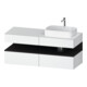 Duravit Meuble sous-lavabo Qatego 140x55x60 cm, gris m/blanc m, Pl, évier à droite-1