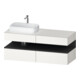 Duravit Meuble sous-lavabo Qatego 140x55x60 cm, gris m/blanc m, Pl, évier gauche-1