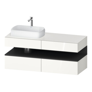 Duravit Meuble sous-lavabo Qatego 140x55x60 cm, gris m/blanc, Pl, évier gauche