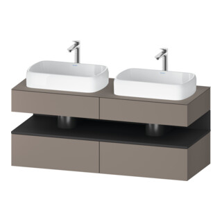 Duravit Meuble sous lavabo Qatego 140x55x60 cm, gris/marron, Pl, B bs, B
