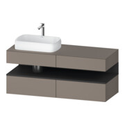 Duravit Meuble sous lavabo Qatego 140x55x60 cm, gris/marron, placage, brillant-1