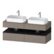 Duravit Meuble sous-lavabo Qatego 140x55x60 cm, gris/marron, placage, côtés ouverts-1