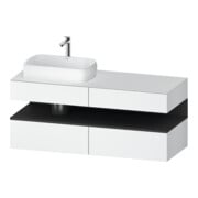 Duravit Meuble sous lavabo Qatego 140x55x60 cm, gris/mat, gauche