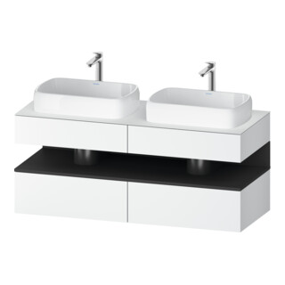 Duravit Meuble sous-lavabo Qatego 140x55x60 cm, gris/mat, Pl, B bs, B