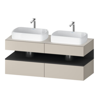 Duravit Meuble sous-lavabo Qatego 140x55x60 cm, gris/mat, Pl, B bs, B