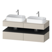 Duravit Meuble sous-lavabo Qatego 140x55x60 cm, gris mat, Pl, B double face-1