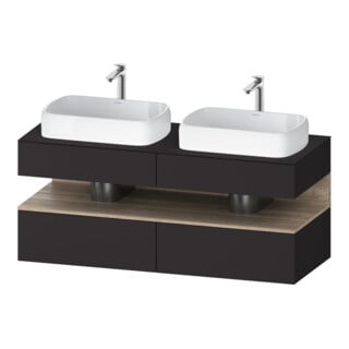 Duravit Meuble sous-lavabo Qatego 140x55x60 cm, gris mat, placage, B bs, B