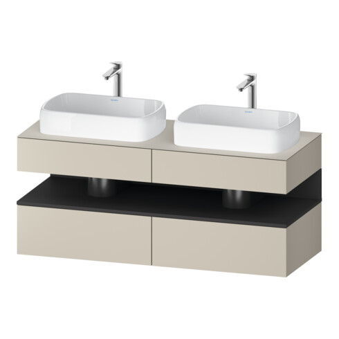 Duravit Meuble sous-lavabo Qatego 140x55x60 cm, gris mat, placage, B double face
