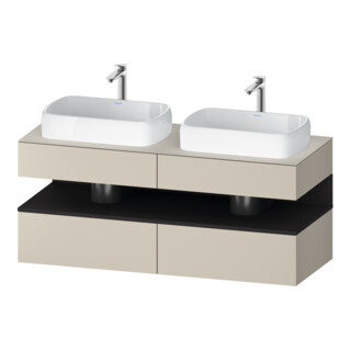 Duravit Meuble sous lavabo Qatego 140x55x60 cm, gris mat, placage, B double face