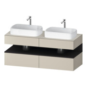 Duravit Meuble sous lavabo Qatego 140x55x60 cm, gris mat, placage, B double face-1