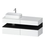 Duravit Meuble sous lavabo Qatego 140x55x60 cm, gris/mat, placage, évier gauche-1