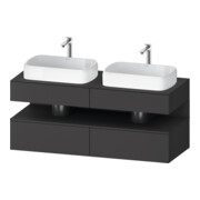 Duravit Meuble sous-lavabo Qatego 140x55x60 cm, gris, Pl, B bs, niches-1