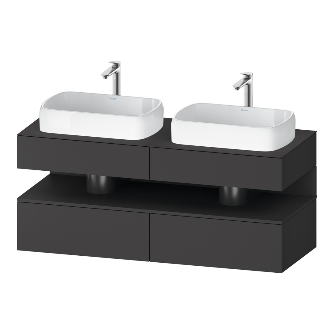 Duravit Meuble sous-lavabo Qatego 140x55x60 cm, gris, Pl, B bs, niches