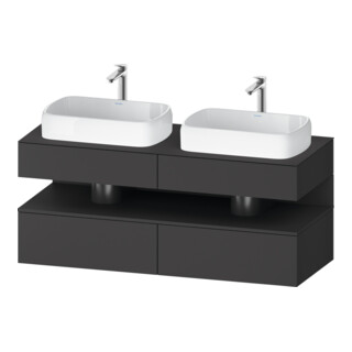 Duravit Meuble sous-lavabo Qatego 140x55x60 cm, gris, Pl, Beck. double face