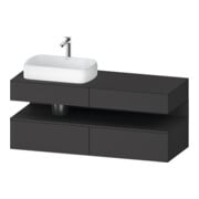 Duravit Meuble sous lavabo Qatego 140x55x60 cm, gris, Pl, robinet gauche-1