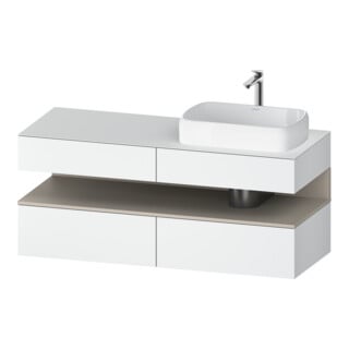 Duravit Meuble sous lavabo Qatego 140x55x60 cm, porte m/we m, Pl, B r, niches