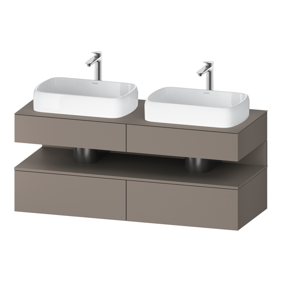 Duravit Meuble sous-lavabo Qatego 140x55x60 cm, sans trou, plan, évier double face