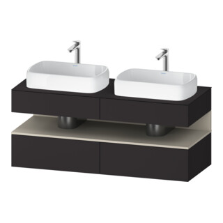 Duravit Meuble sous-lavabo Qatego 140x55x60 cm, T avec Gr, Pl, évier double face
