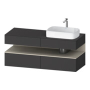 Duravit Meuble sous-lavabo Qatego 140x55x60 cm, T avec grille, placage, évier droite-1