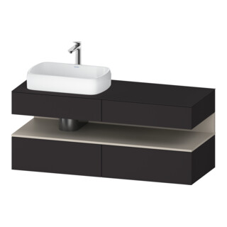 Duravit Meuble sous lavabo Qatego 140x55x60 cm, T avec porte, placage, blanc, niche