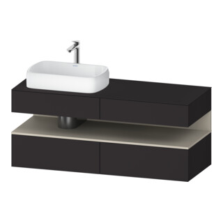 Duravit Meuble sous-lavabo Qatego 140x55x60 cm, T avec porte, placage, blanc, niche