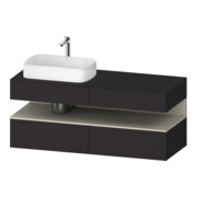 Duravit Meuble sous-lavabo Qatego 140x55x60 cm, T avec porte, placage, blanc, niche-1