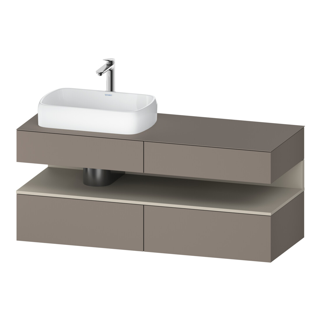Duravit Meuble sous lavabo Qatego 140x55x60 cm, T m/ba m, Pl, B l, niche