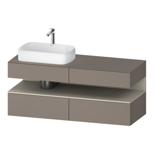 Duravit Meuble sous-lavabo Qatego 140x55x60 cm, T m/ba m, Pl, évier gauche