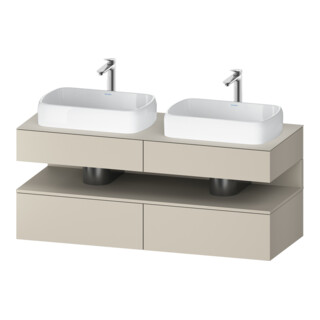Duravit Meuble sous-lavabo Qatego 140x55x60 cm, T m, Pl, B double, niche