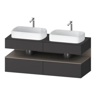 Duravit Meuble sous lavabo Qatego 140x55x60cm, avec porte/tiroir, plan, lavabo double face