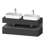 Duravit Meuble sous lavabo Qatego 140x55x60cm, avec porte/tiroir, plan, lavabo double face