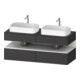 Duravit Meuble sous-lavabo Qatego 140x55x60cm, blanc avec miroir, plan, lavabo double face-1