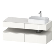 Duravit Meuble sous-lavabo Qatego 140x55x60cm, blanc mat/blanc brillant, droite