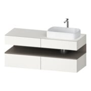 Duravit Meuble sous-lavabo Qatego 140x55x60cm, blanc mat/bois mat, à droite-1