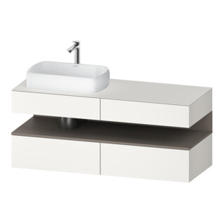Duravit Meuble sous lavabo Qatego 140x55x60cm, blanc mat, gauche