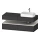 Duravit Meuble sous-lavabo Qatego 140x55x60cm, blanc mat/Gris mat, placage, bord, niche-1
