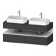 Duravit Meuble sous-lavabo Qatego 140x55x60cm, blanc mat/gris mat, plan, évier double face-1