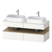 Duravit Meuble sous-lavabo Qatego 140x55x60cm, blanc mat, placage, brillant-1