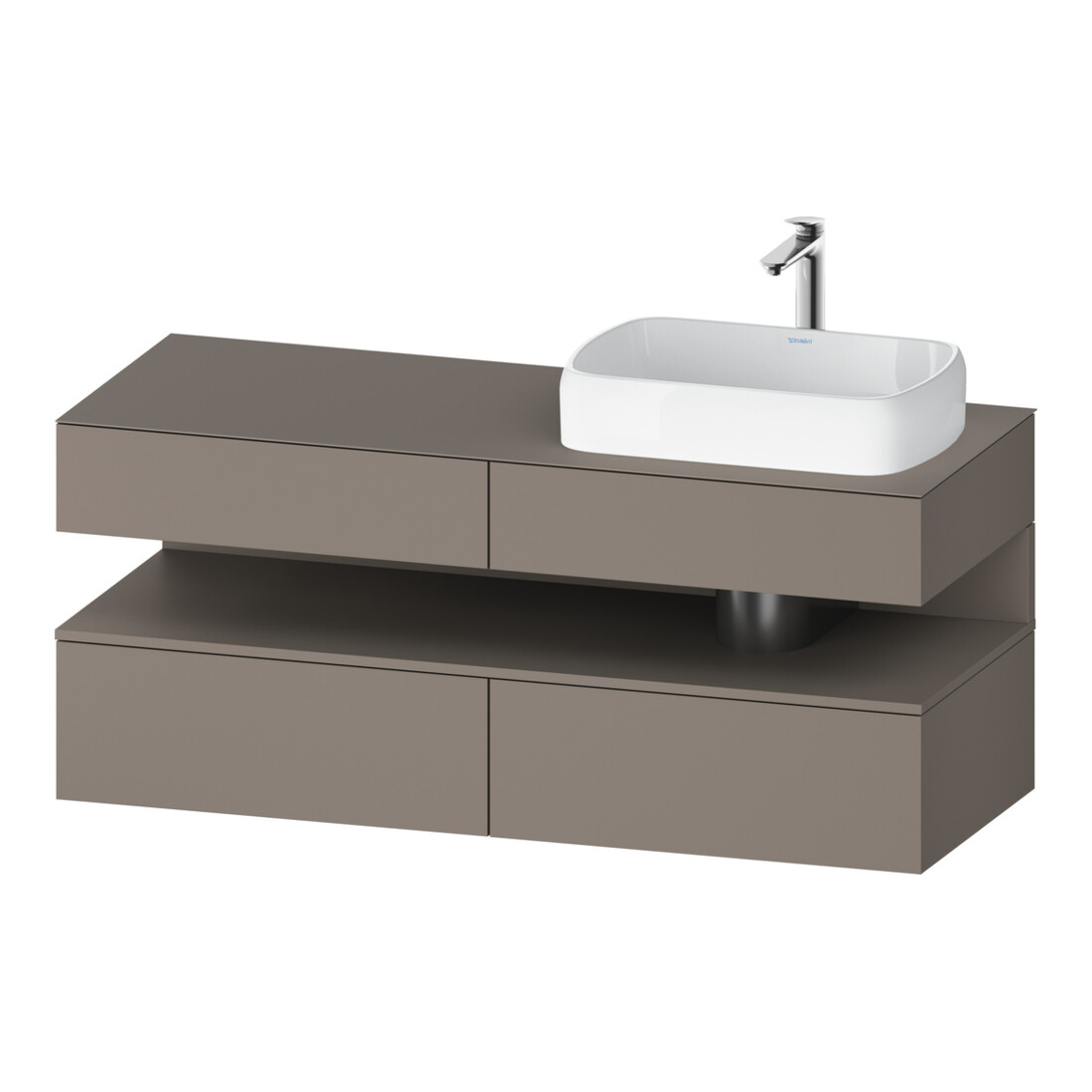 Duravit Meuble sous-lavabo Qatego 140x55x60cm, blanc mat, placage, droite, niche