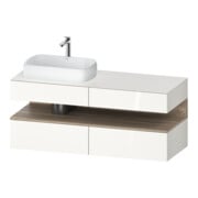 Duravit Meuble sous-lavabo Qatego 140x55x60cm, blanc mat, placage, niche-1