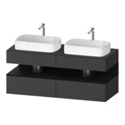 Duravit Meuble sous lavabo Qatego 140x55x60cm, blanc/sable/gris, Pl, B bs, B