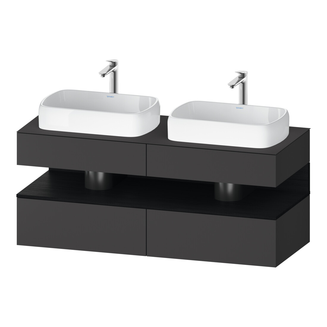 Duravit Meuble sous lavabo Qatego 140x55x60cm, blanc/sable/gris, Pl, B bs, B