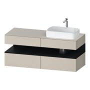 Duravit Meuble sous-lavabo Qatego 140x55x60cm, E blanc/sable m, Pl, B r, B-1