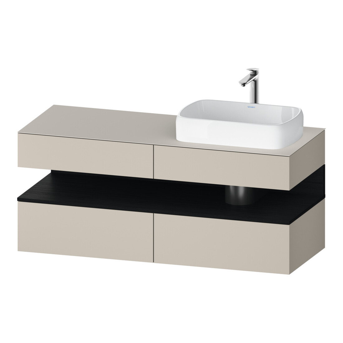 Duravit Meuble sous-lavabo Qatego 140x55x60cm, E blanc/sable m, Pl, B r, B