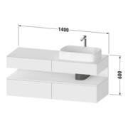Duravit Meuble sous-lavabo Qatego 140x55x60cm, E blanc/sable m, Pl, B r, B-3