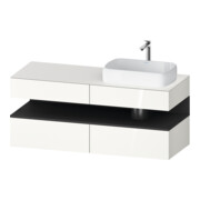 Duravit Meuble sous-lavabo Qatego 140x55x60cm, gris/blanc, placage, L P H-1