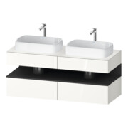 Duravit Meuble sous-lavabo Qatego 140x55x60cm, gris m/blanc, Pl, B bs, B-1