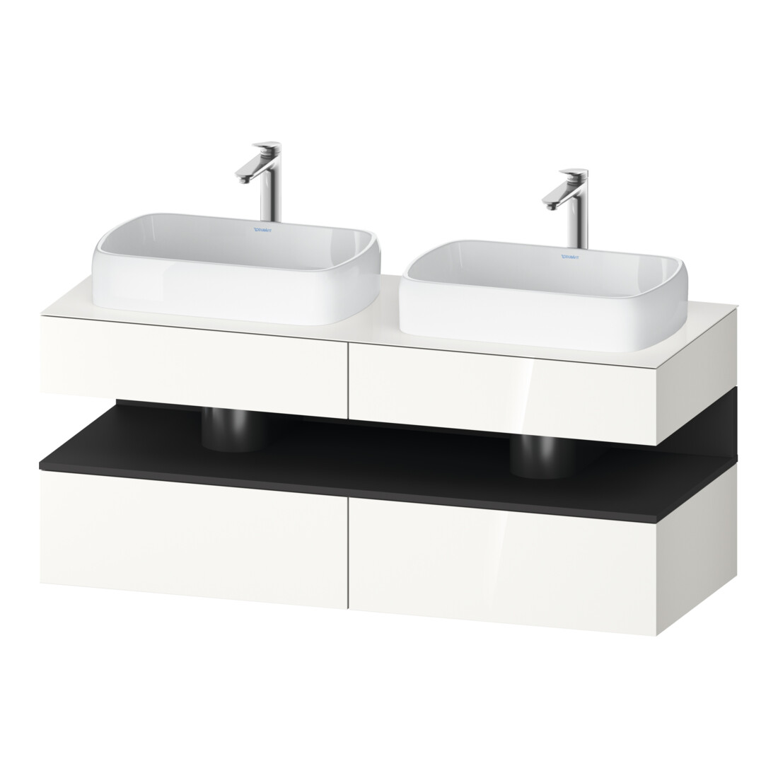 Duravit Meuble sous-lavabo Qatego 140x55x60cm, gris m/blanc, Pl, B bs, B